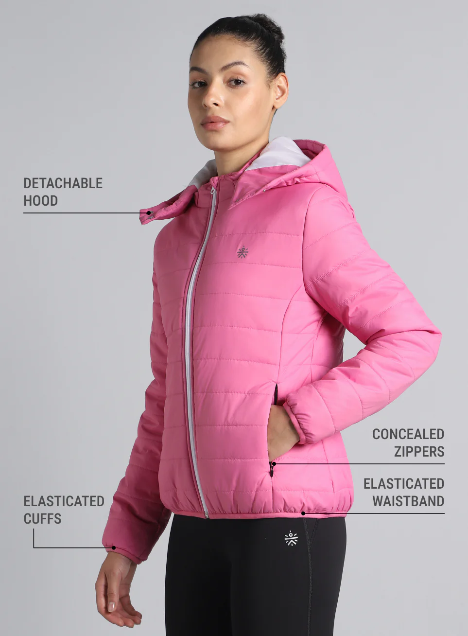 Women's Pink Puffer Jacket - Image 5