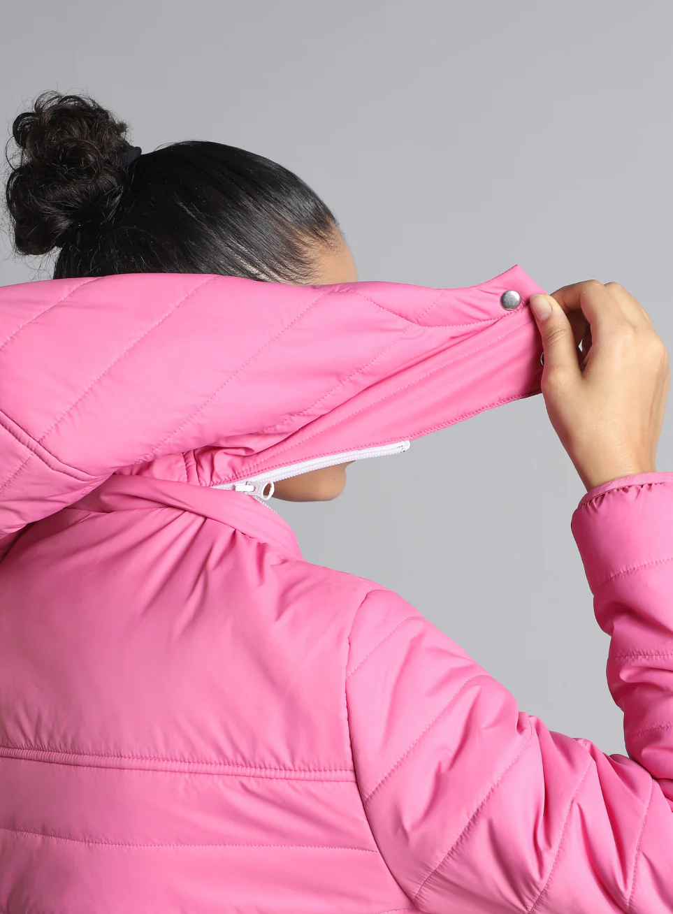 Women's Pink Puffer Jacket - Image 9