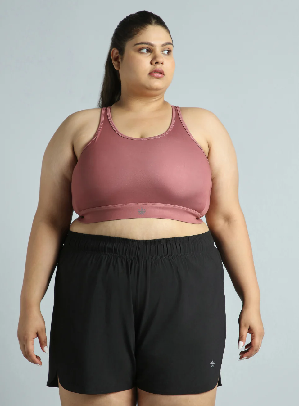 Women's PInk Racer Back Hook Running High Support Plus Size Sports Bra - Image 4