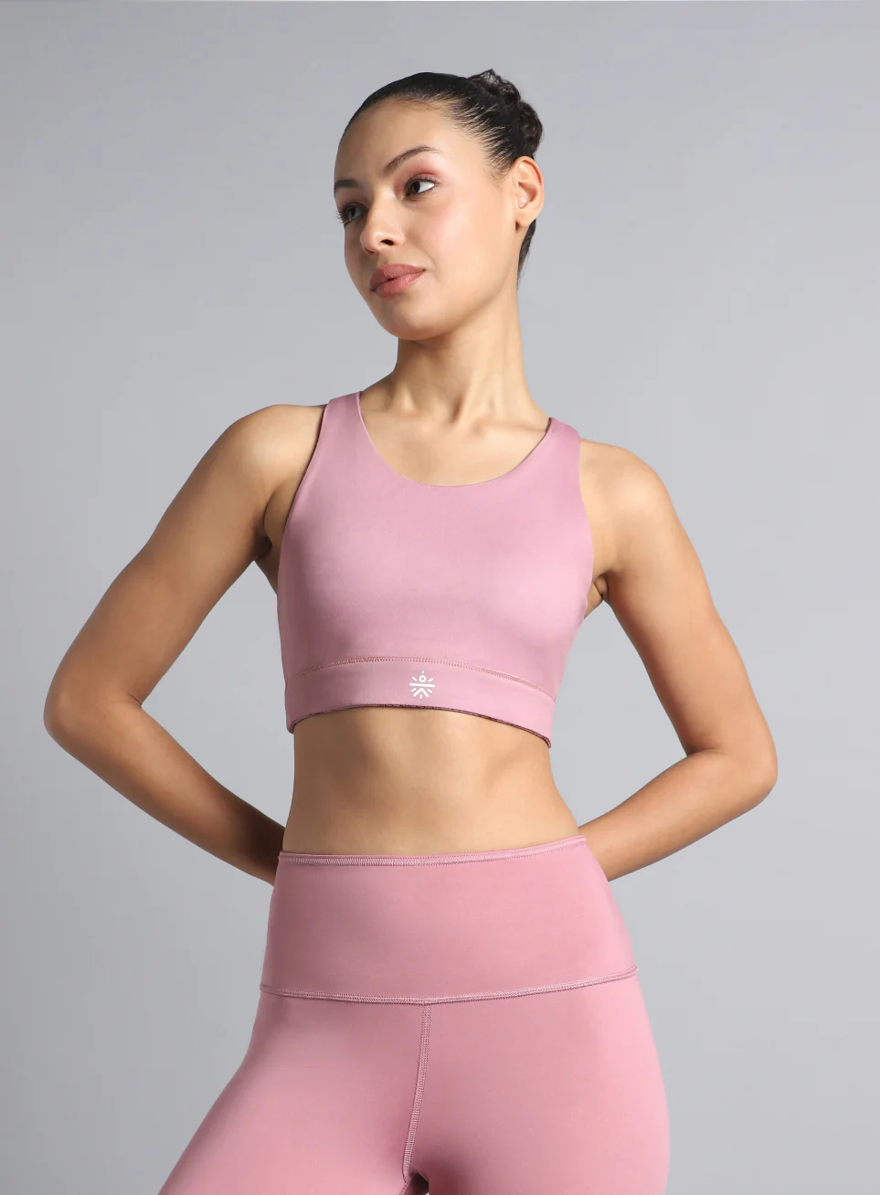 Women's Pink Reversible Yoga High Support Bra - Image 2