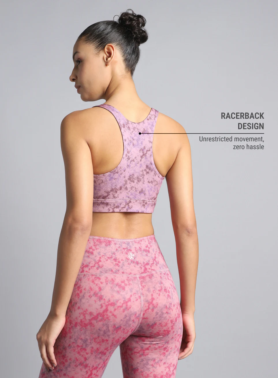 Women's Pink Reversible Yoga High Support Bra - Image 9