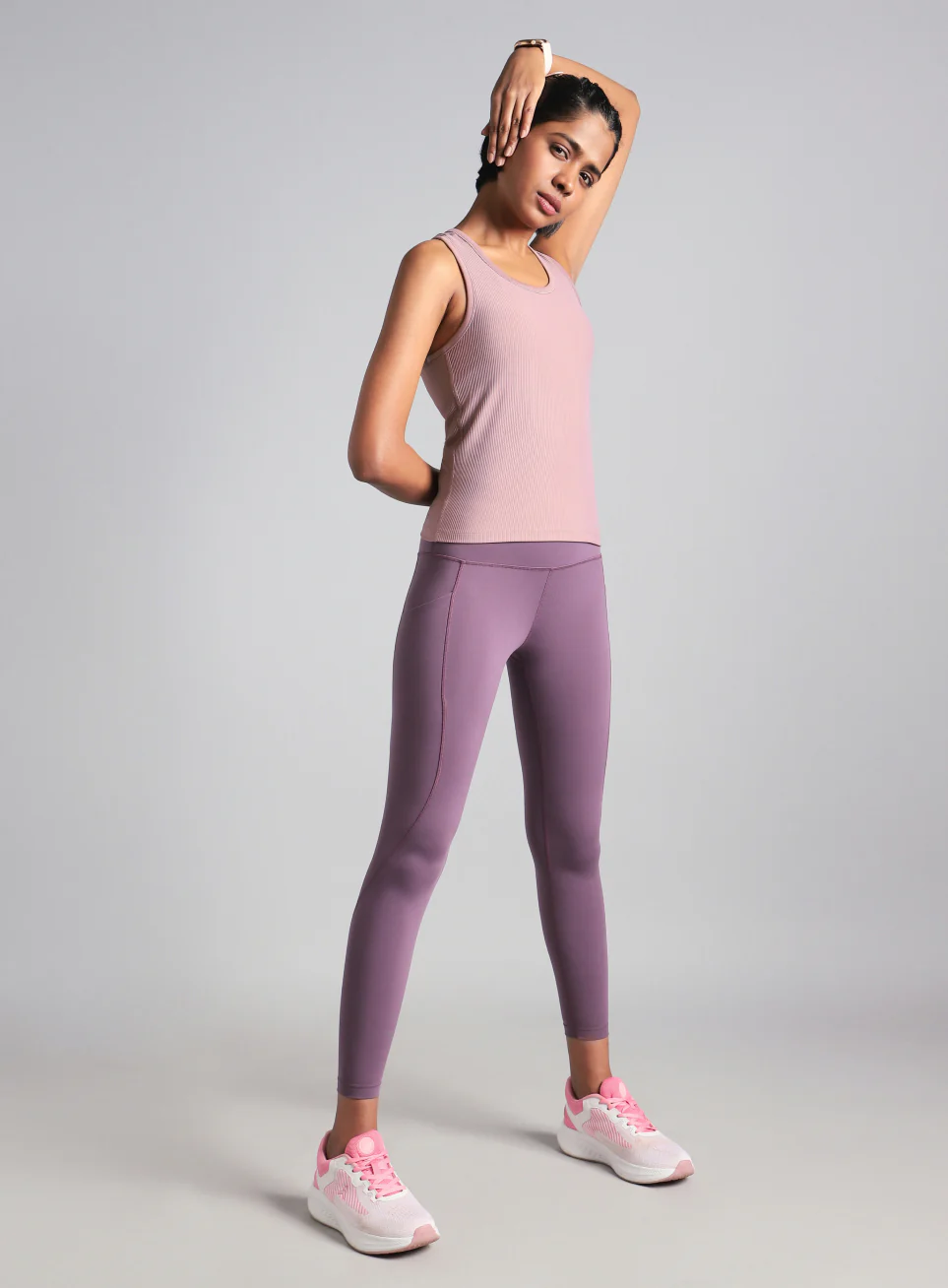 Women's Pink Run Built-In Tank Sports Bra - Image 3