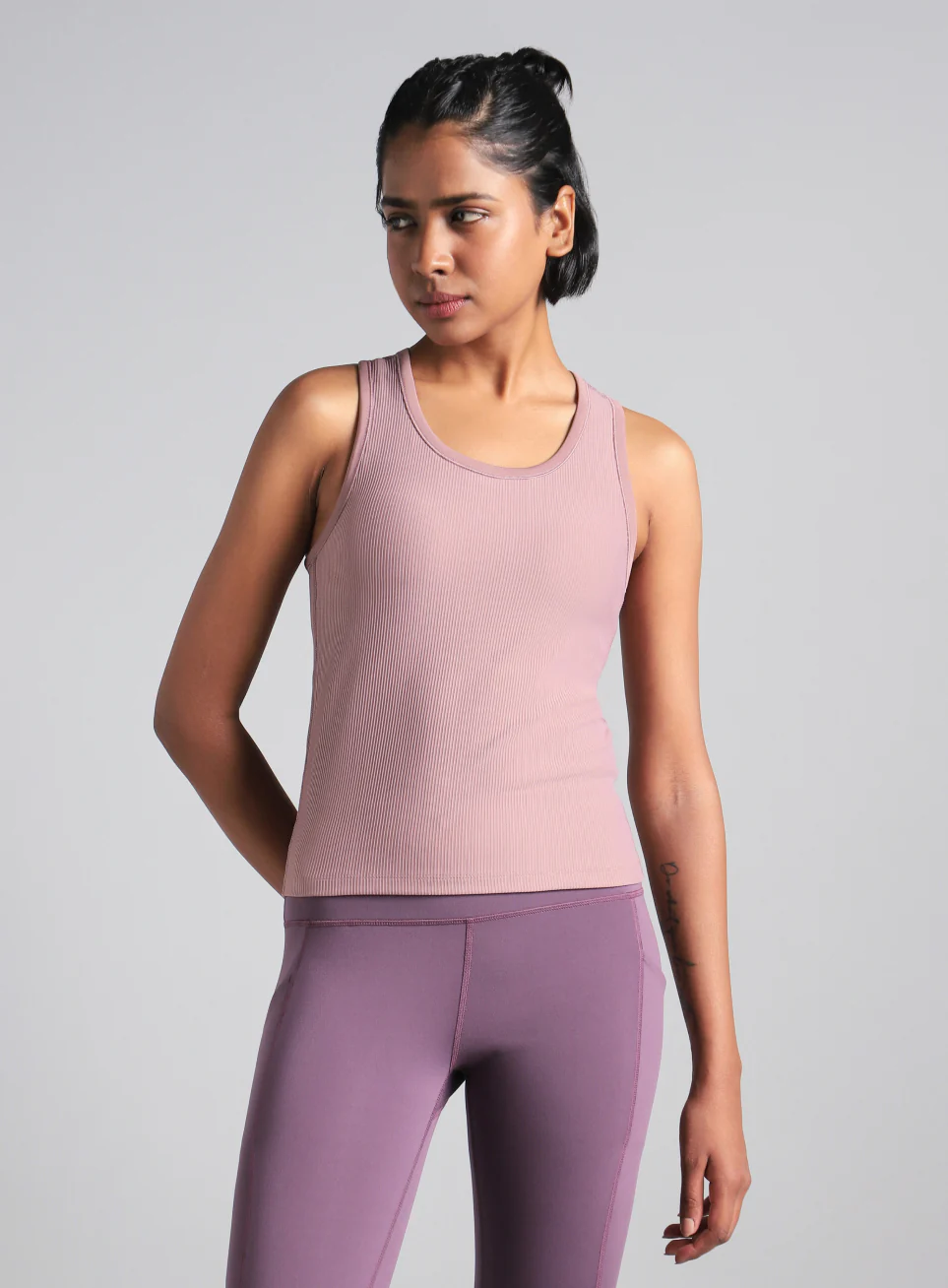 Women's Pink Run Built-In Tank Sports Bra - Image 4