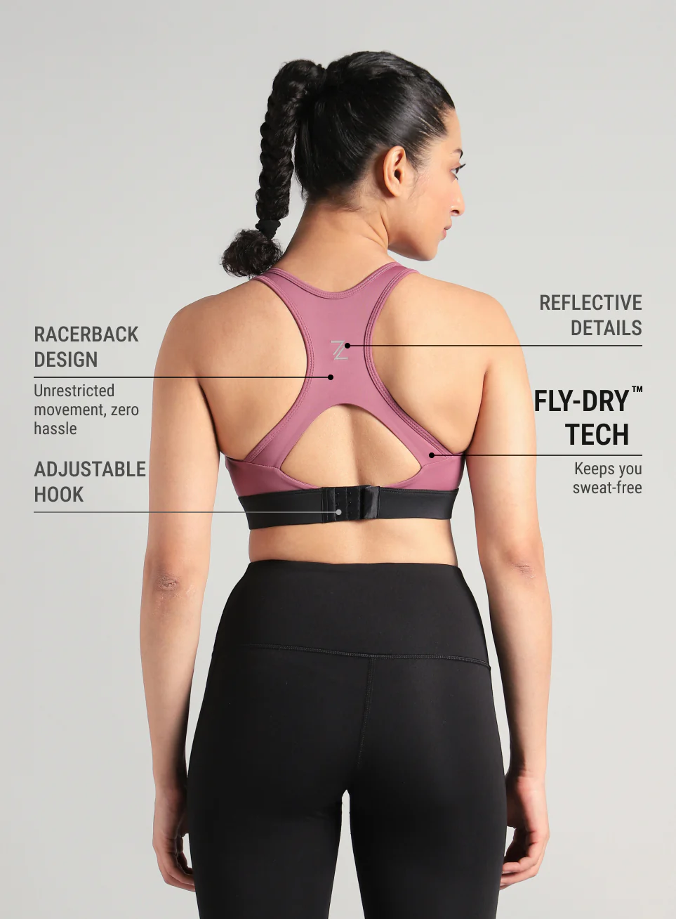 Women's Pink Run Forward High Support Bra - Image 6