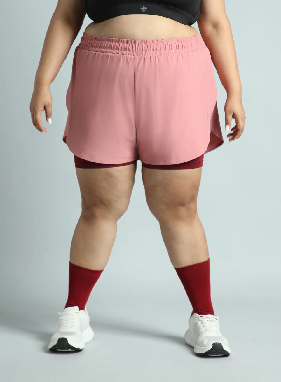 Women's Pink Running Essential Plus Size Built in Shorts - Image 11