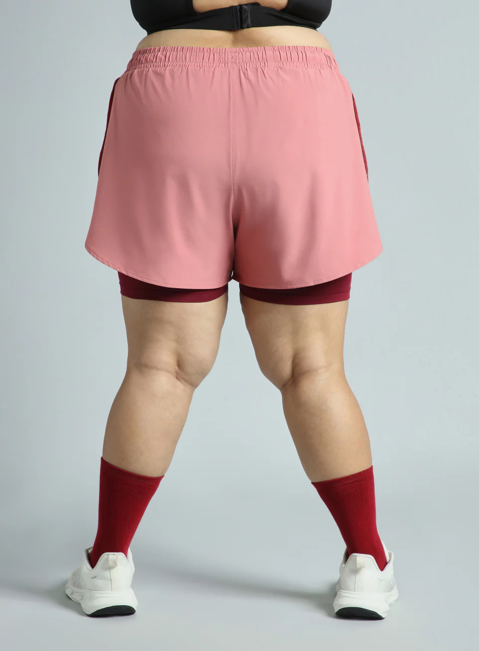 Women's Pink Running Essential Plus Size Built in Shorts - Image 6