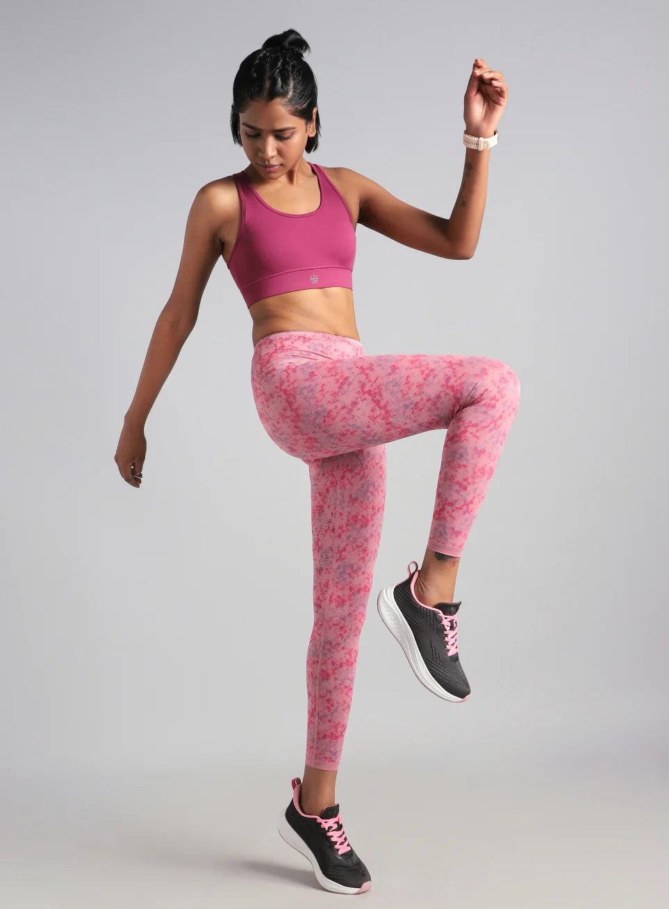 Women's Pink Running Pro High Support Bra - Image 3