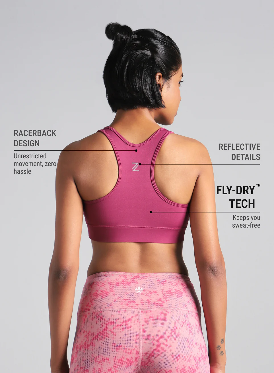 Women's Pink Running Pro High Support Bra - Image 6