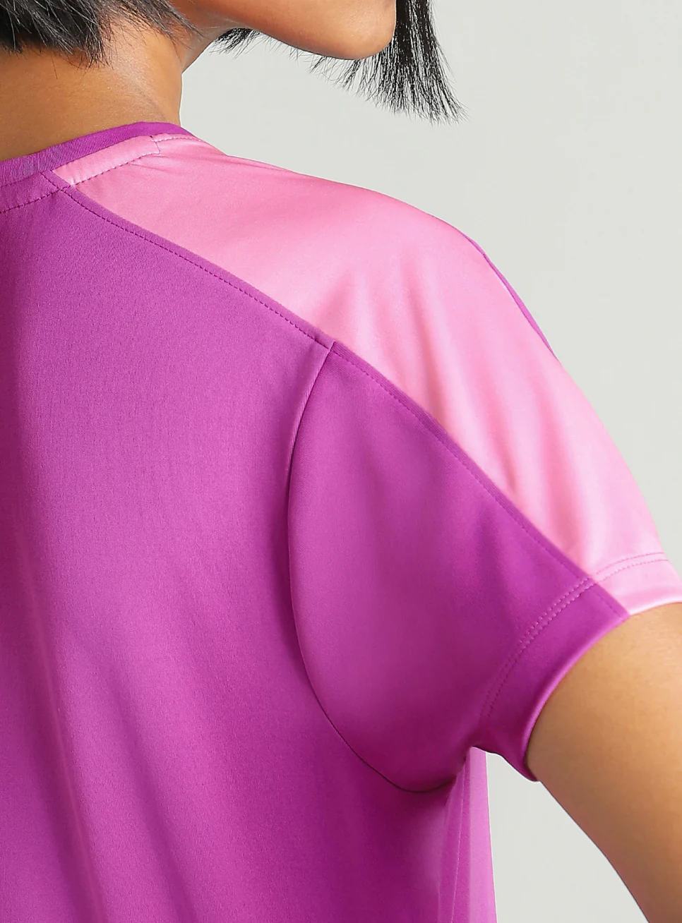 Women's Pink Shoulder Pop Active T-shirt - Image 7