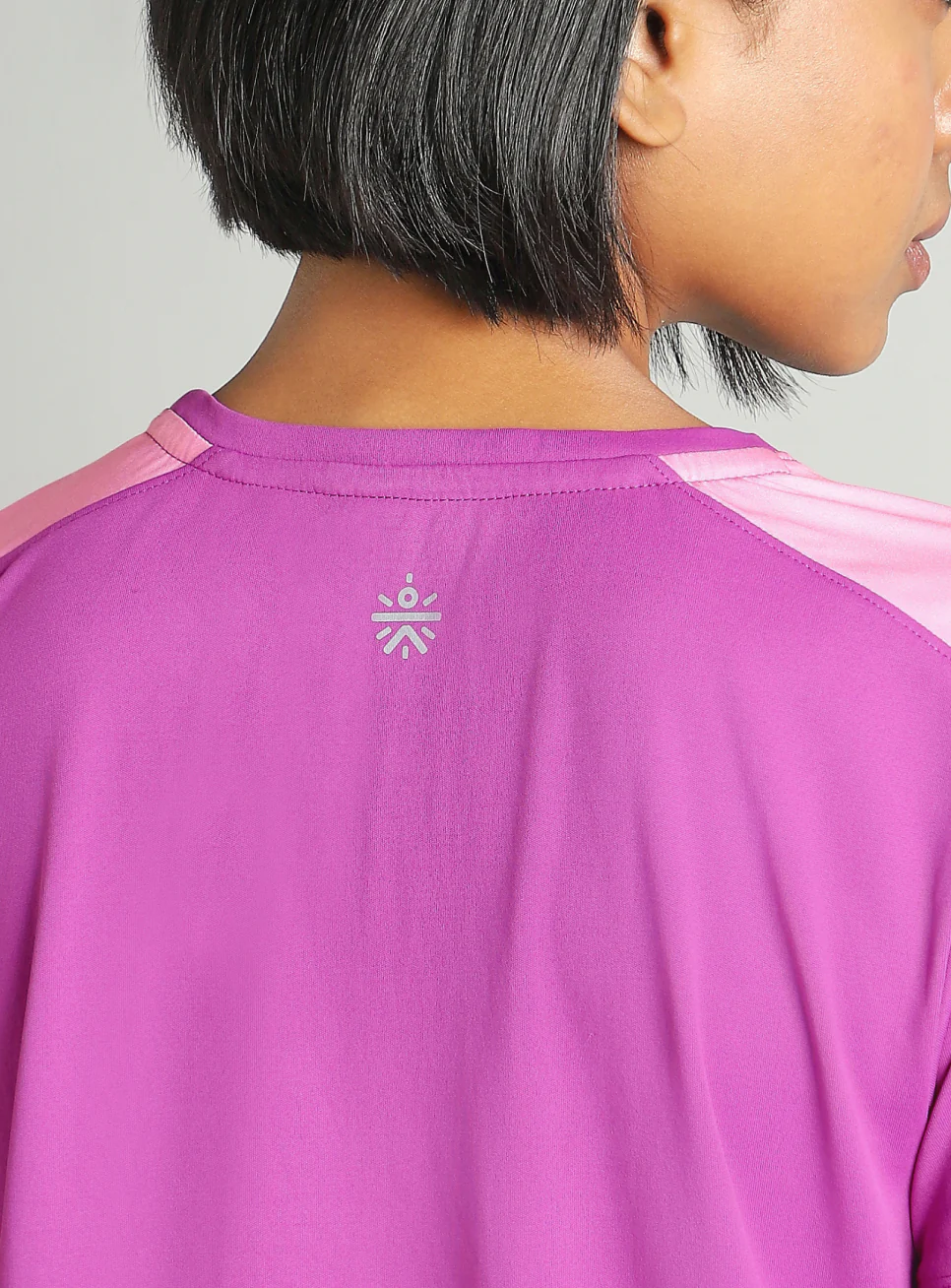 Women's Pink Shoulder Pop Active T-shirt - Image 8
