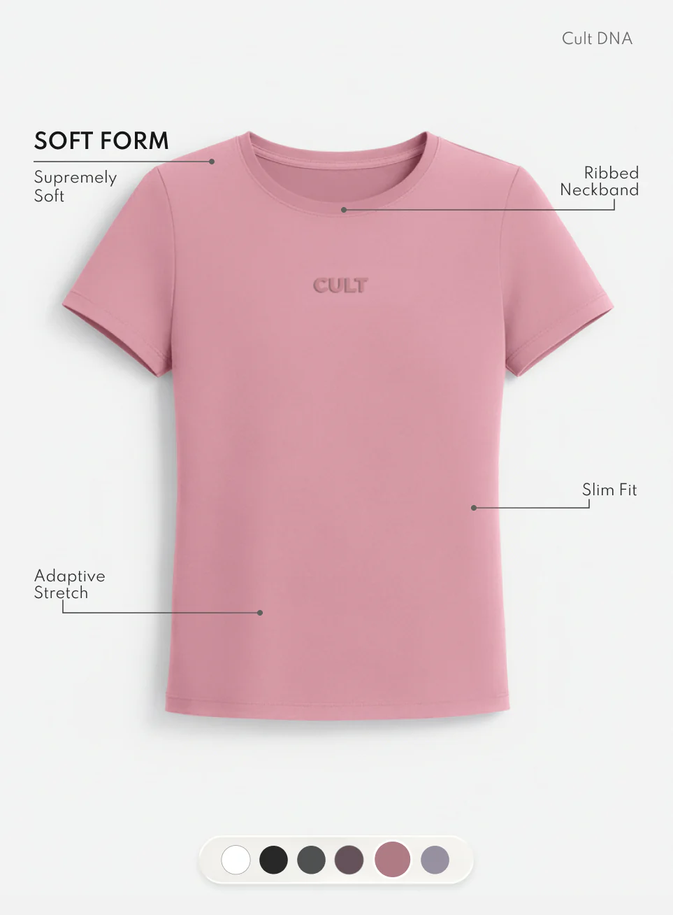 Women's Pink Soft Form Snug T-shirt - Image 4
