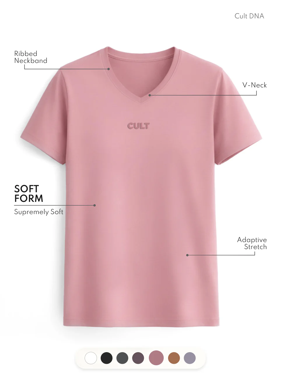 Women's Pink Soft Form V-Neck T-shirt - Image 4