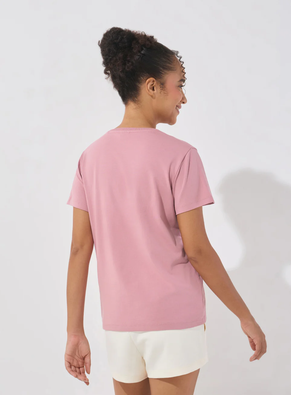 Women's Pink Soft Form V-Neck T-shirt - Image 6