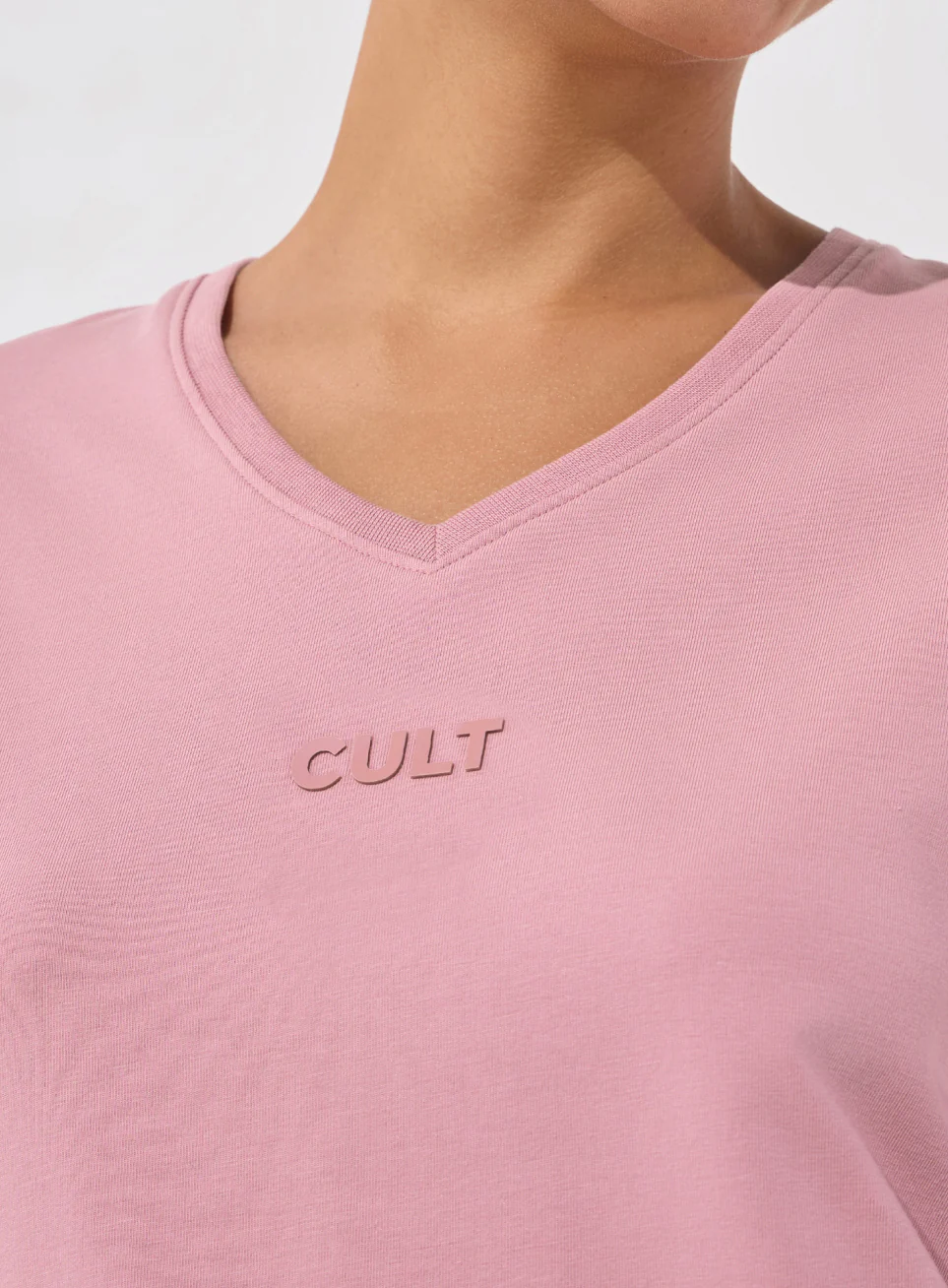 Women's Pink Soft Form V-Neck T-shirt - Image 7