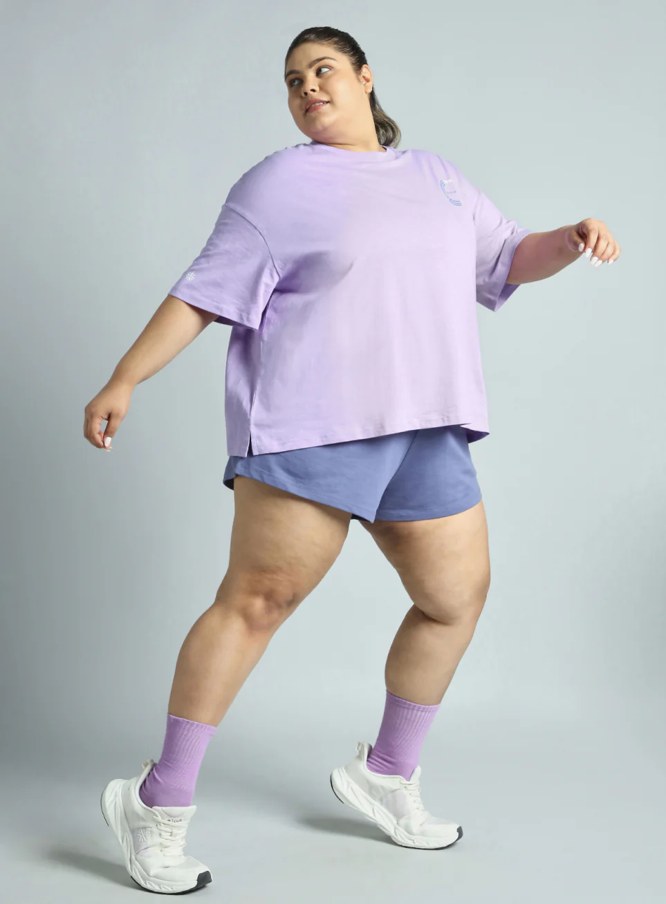 Women's Pink Sports Club Plus Size Oversized Fit T-shirt - Image 2