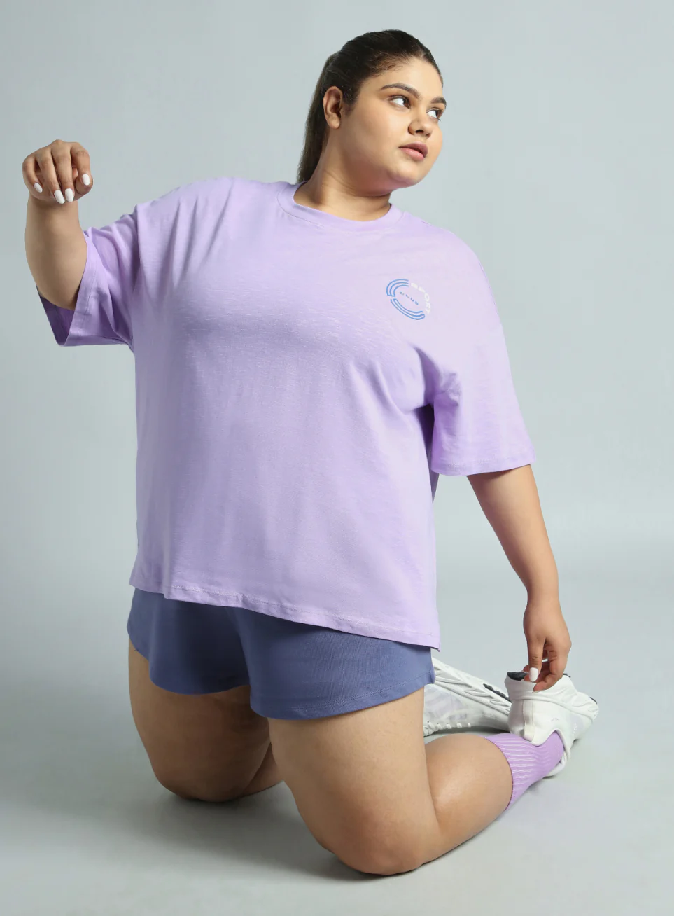 Women's Pink Sports Club Plus Size Oversized Fit T-shirt - Image 3