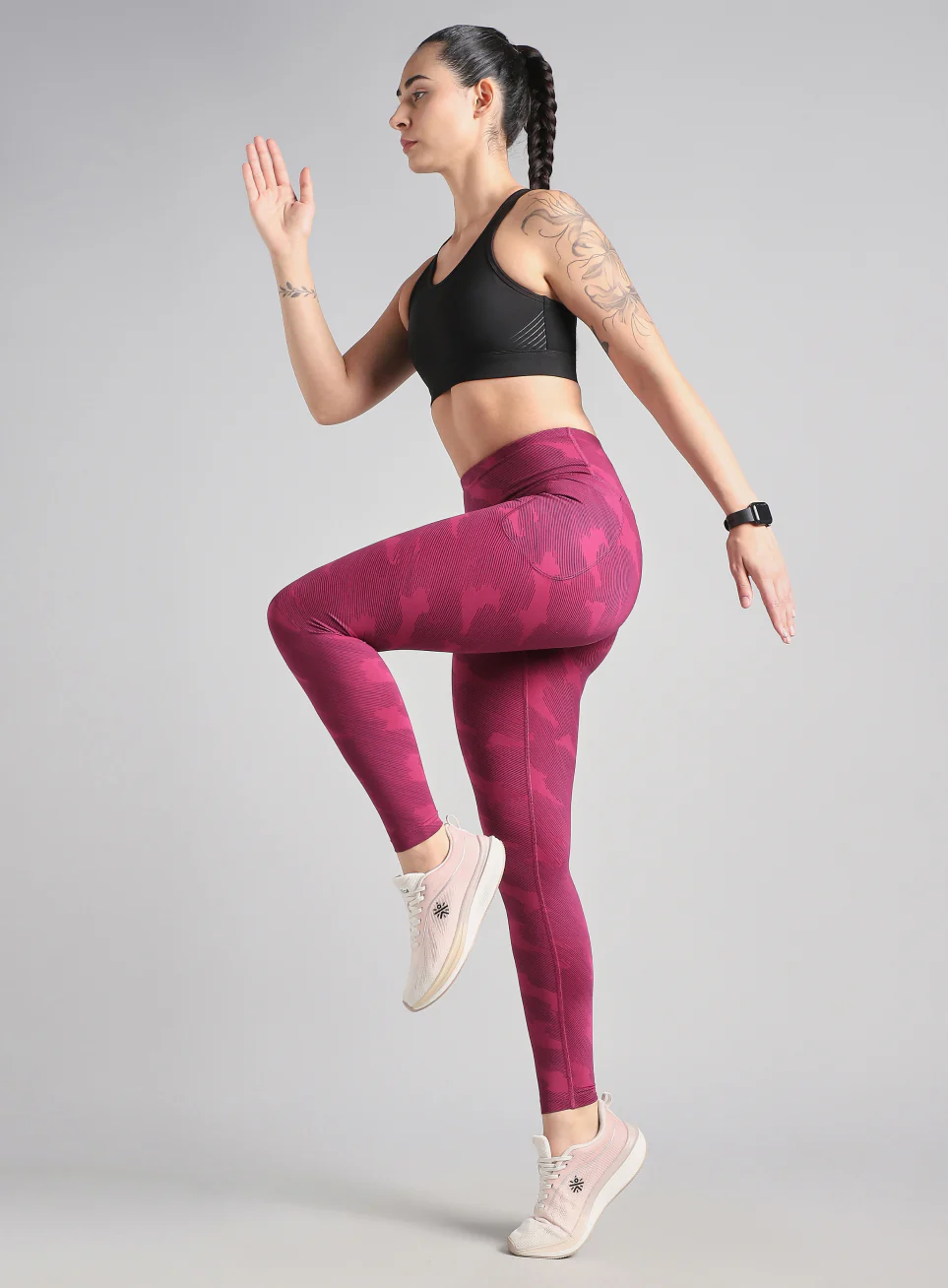 Women's Pink The Run Project Printed COMFlex Tights - Image 3