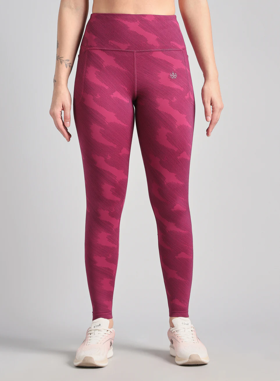 Women's Pink The Run Project Printed COMFlex Tights - Image 4