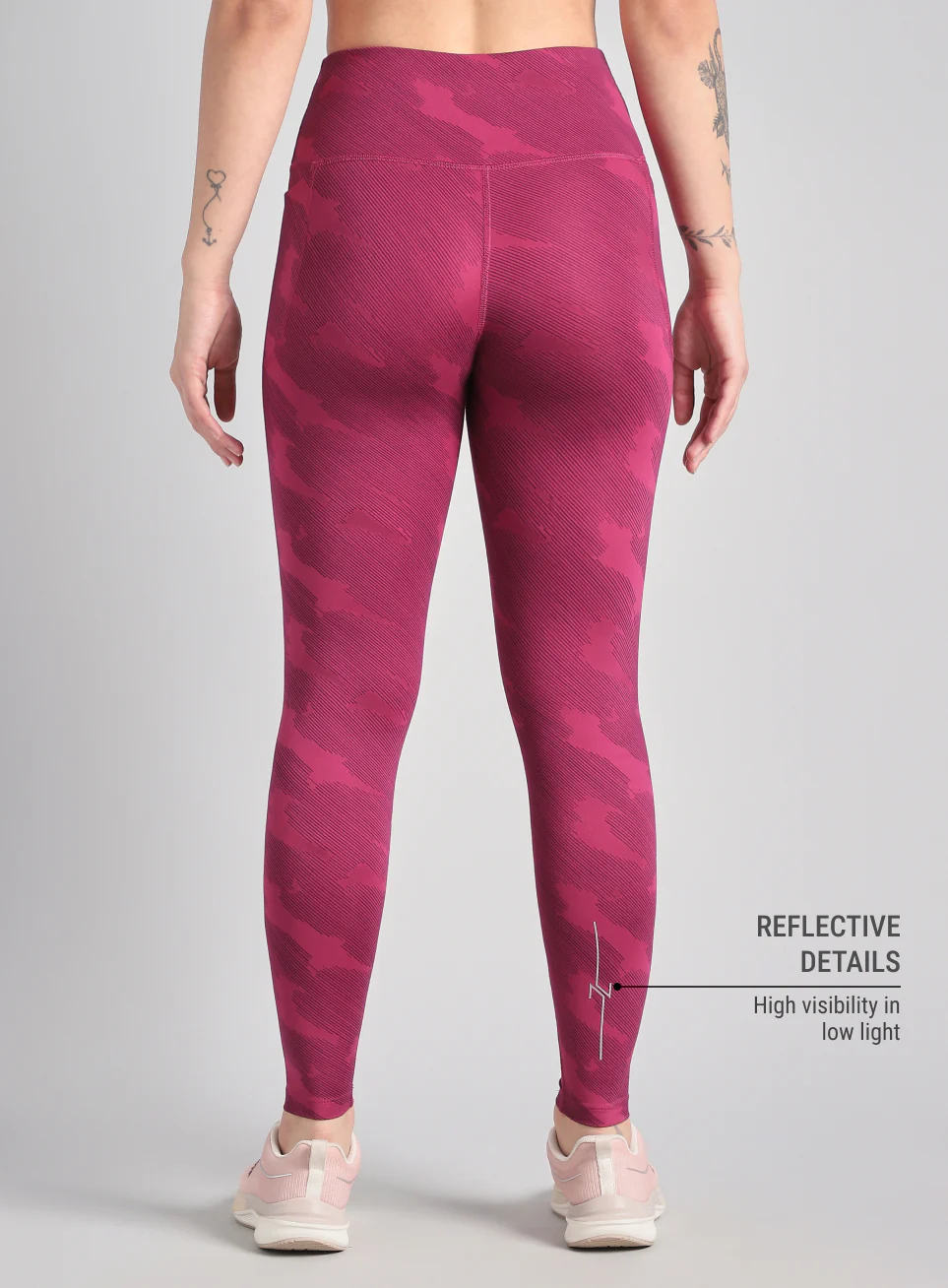 Women's Pink The Run Project Printed COMFlex Tights - Image 6