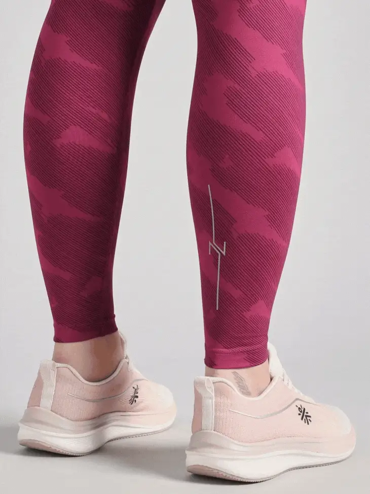 Women's Pink The Run Project Printed COMFlex Tights - Image 9