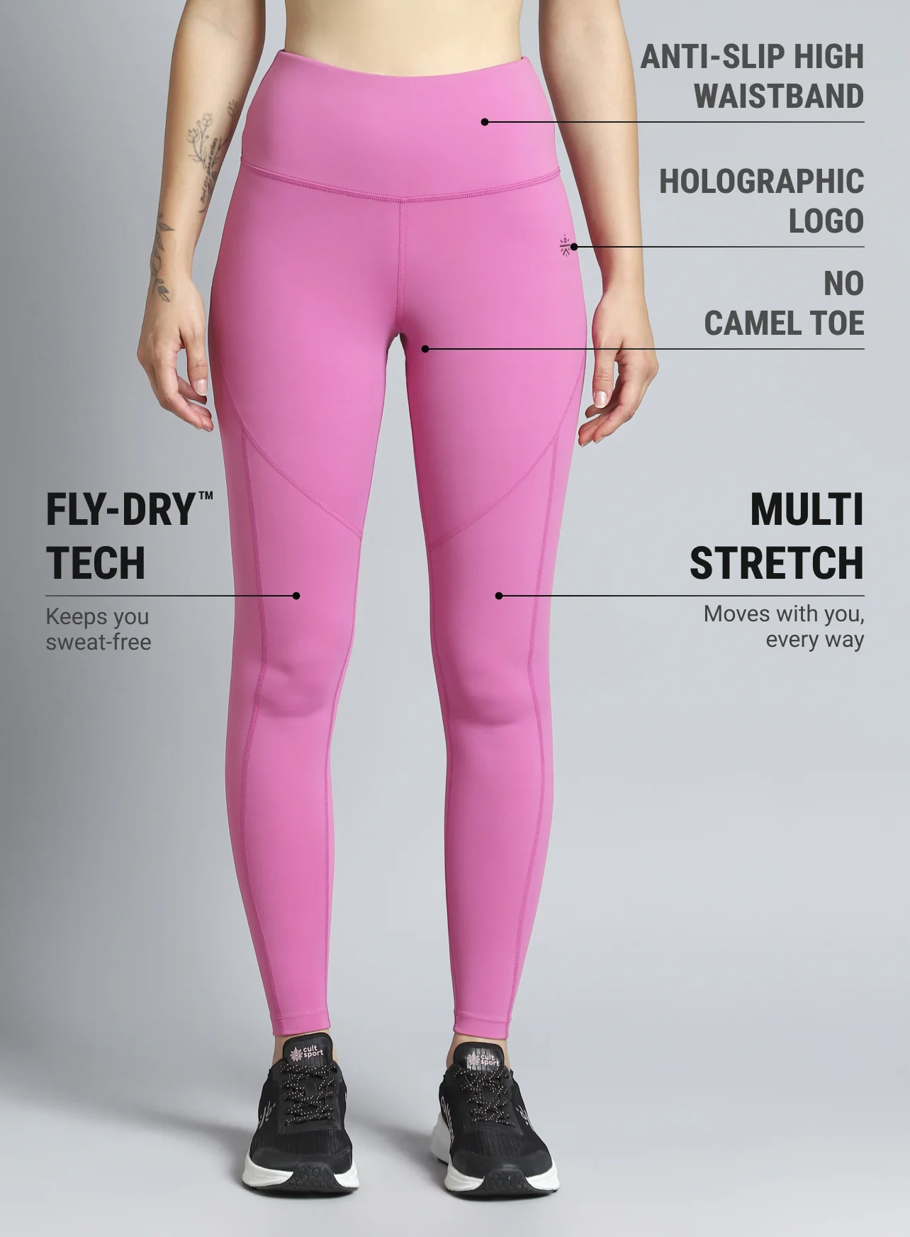Women's Pink Train In Workout COMFlex Tights - Image 4