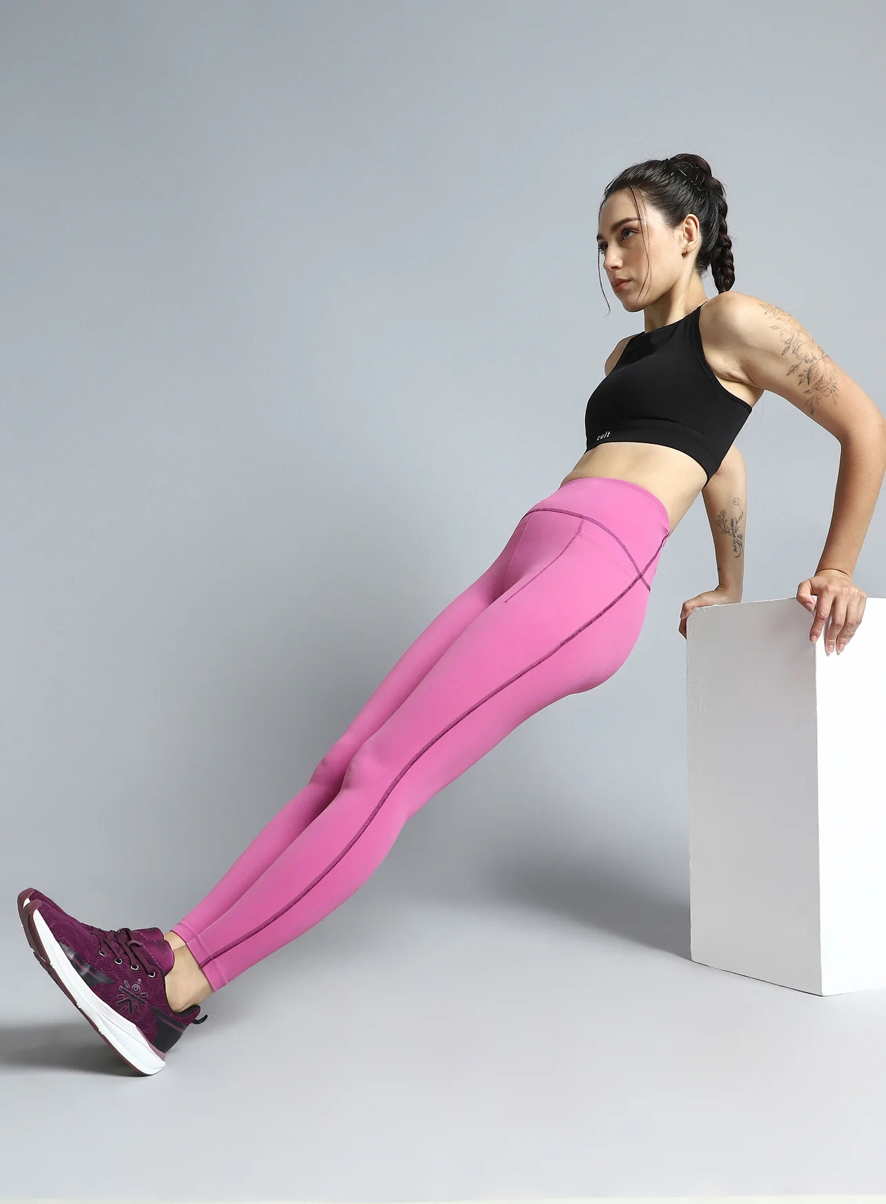 Women's Pink Training Sculpted COMFlex Tights - Image 2