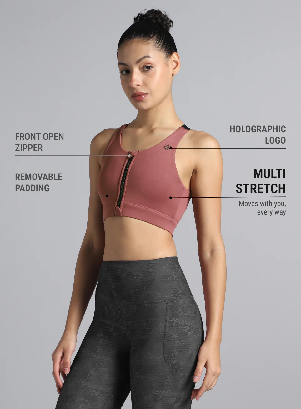 Women's Pink Training Sculpted High Support Bra - Image 5
