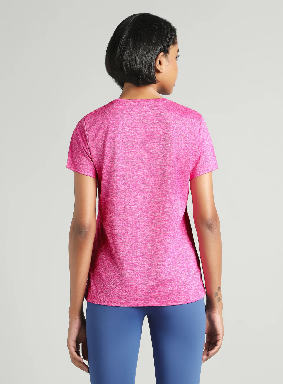 Women's Pink Training Textured T-shirt - Image 6