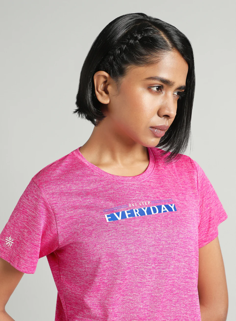 Women's Pink Training Textured T-shirt - Image 7