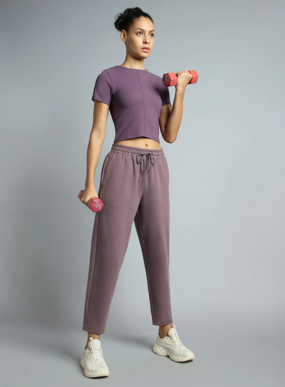 Women's Pink Traveller Tapered Fit Trackpants - Image 2