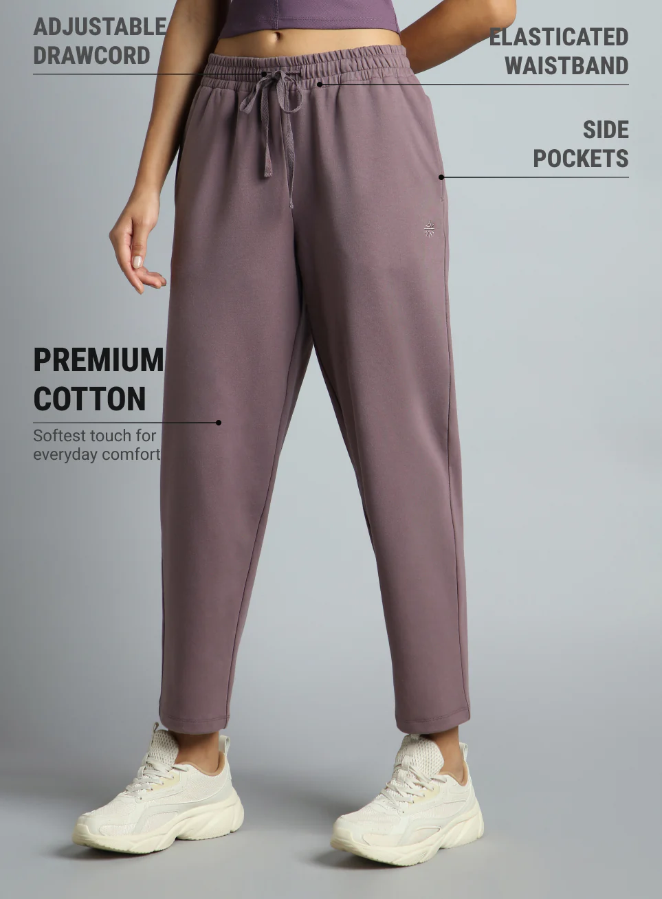 Women's Pink Traveller Tapered Fit Trackpants - Image 5
