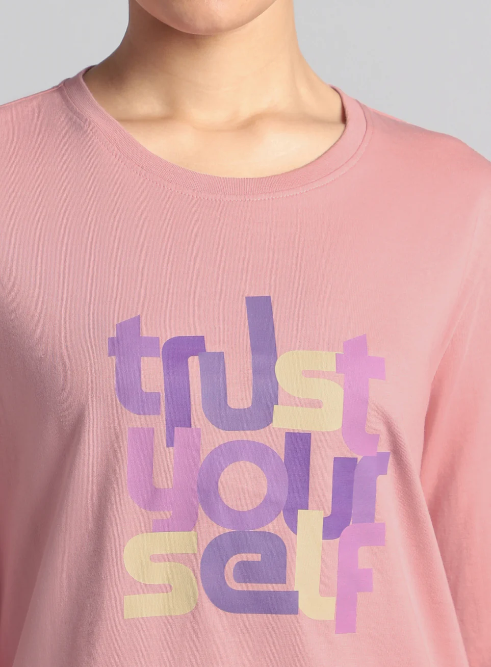 Women's Pink Trust Yourself Graphic T-shirt - Image 7