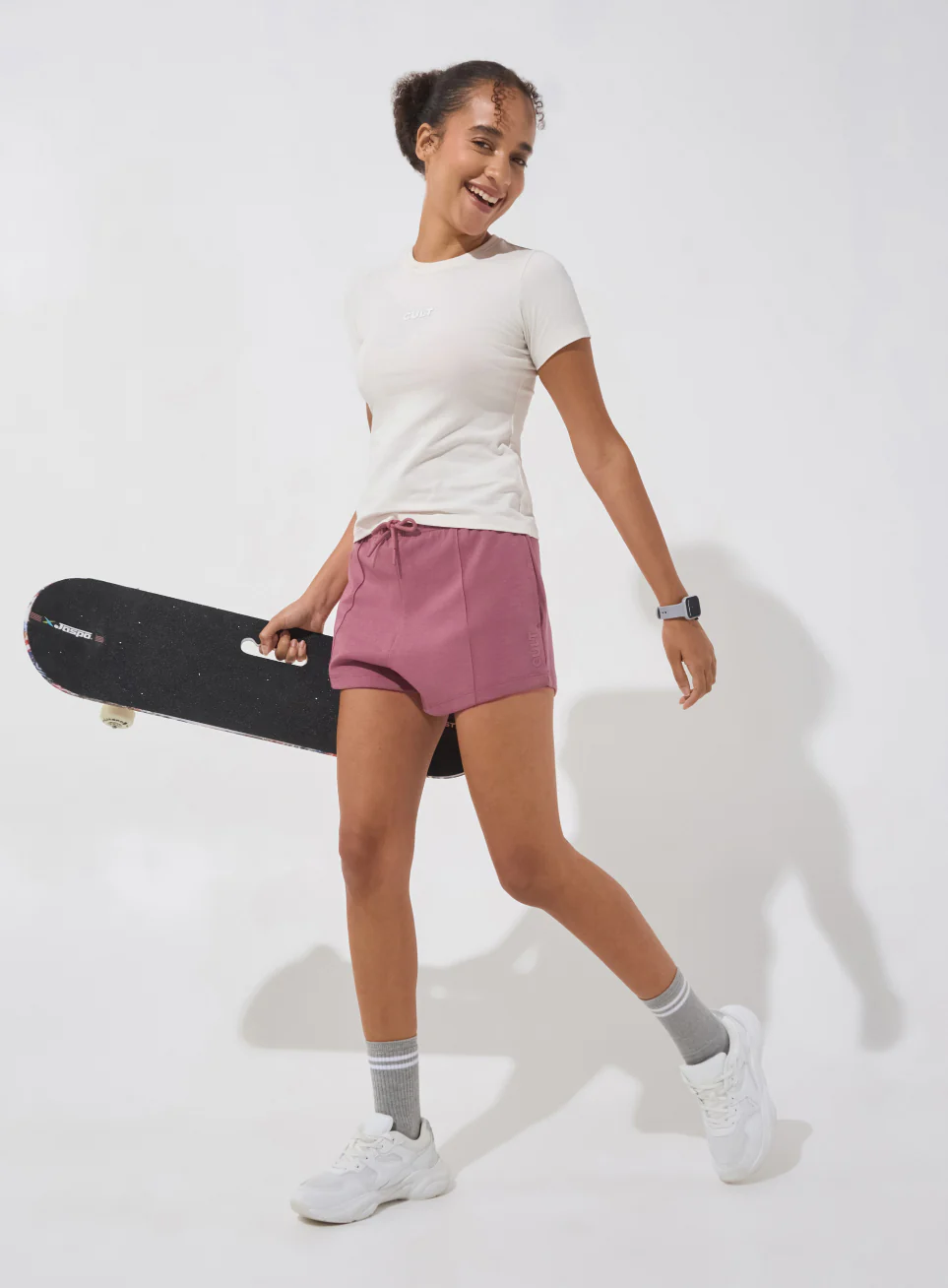 Women's Pink Ultra Luxe Tailored Shorts - Image 3