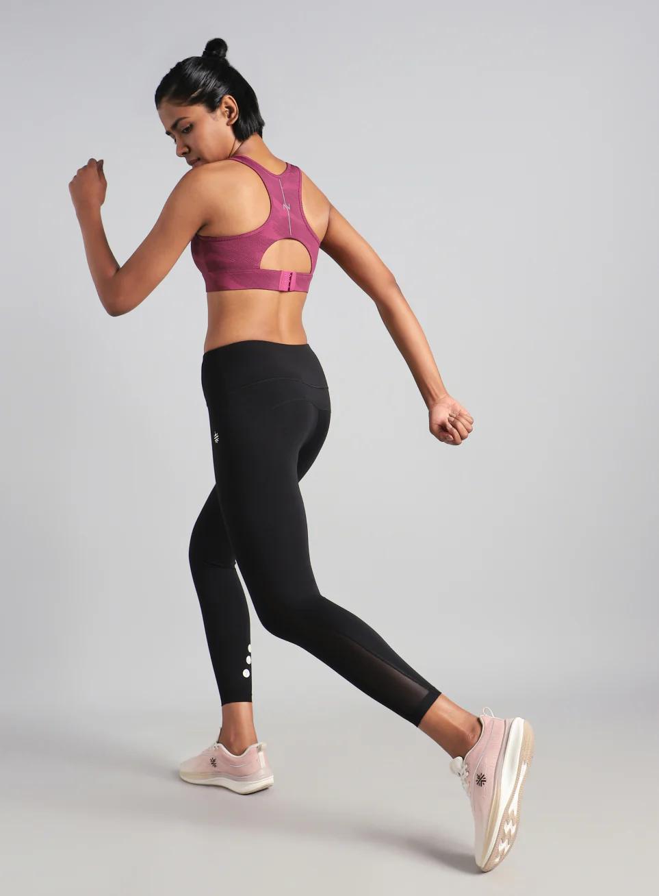 Women's Pink Urban Camo Running High Support Bra - Image 2