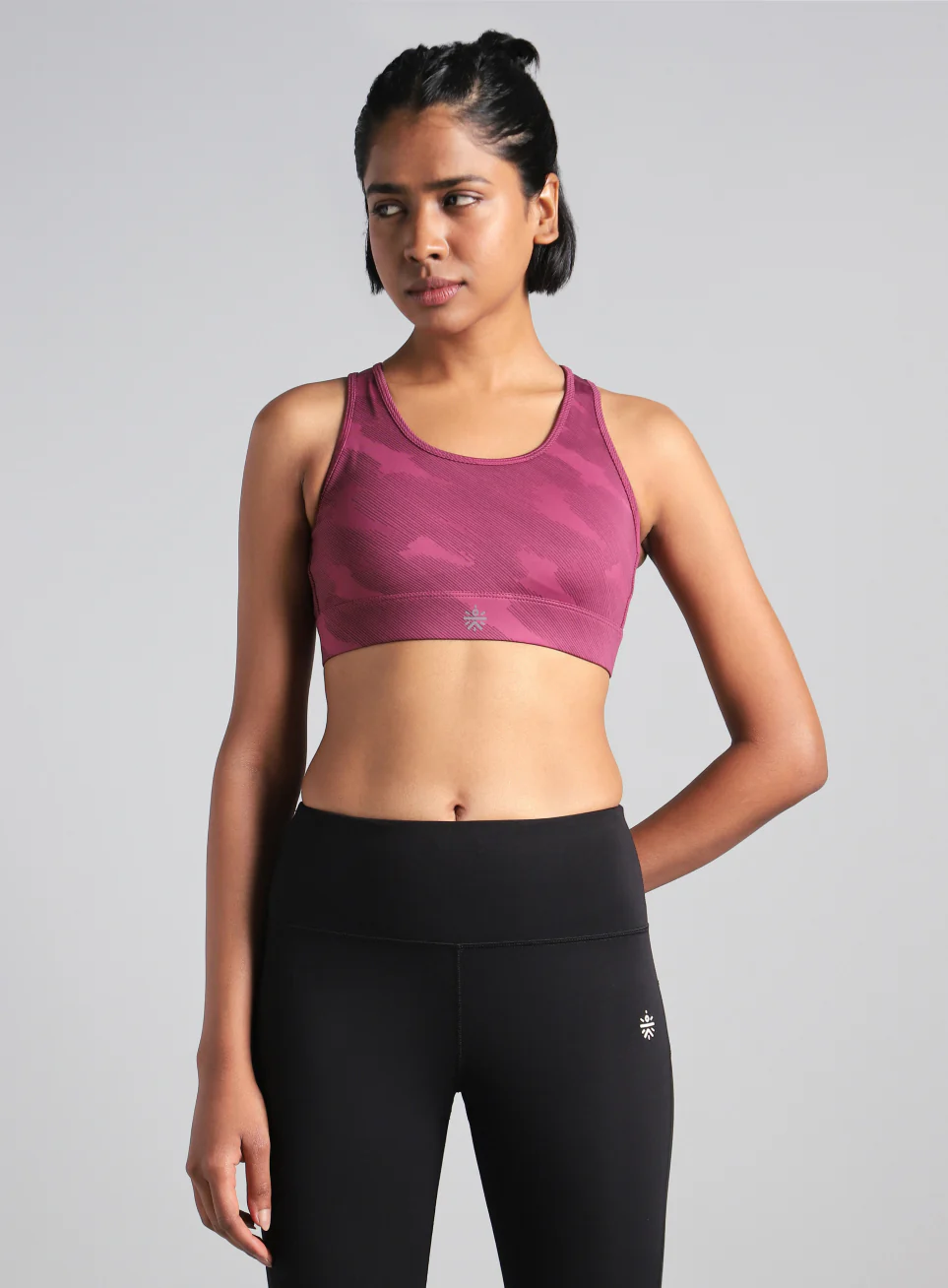 Women's Pink Urban Camo Running High Support Bra - Image 4