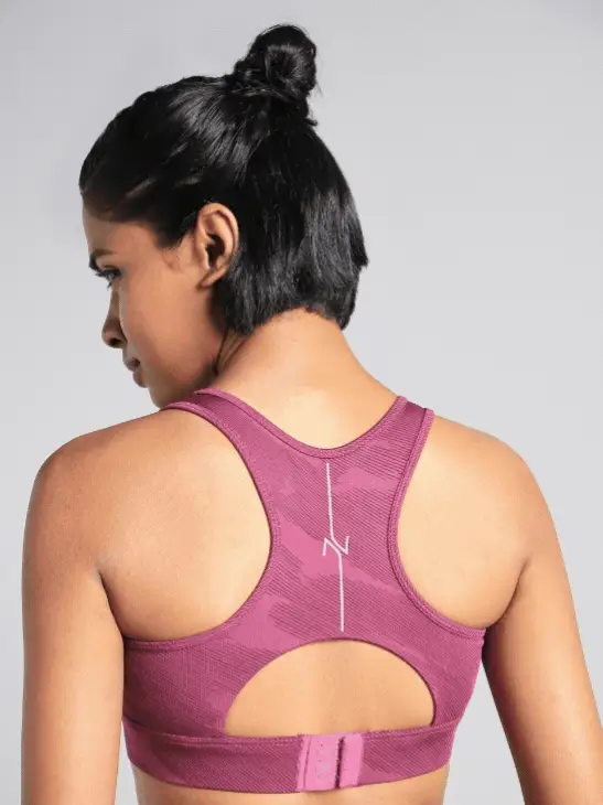 Women's Pink Urban Camo Running High Support Bra - Image 8