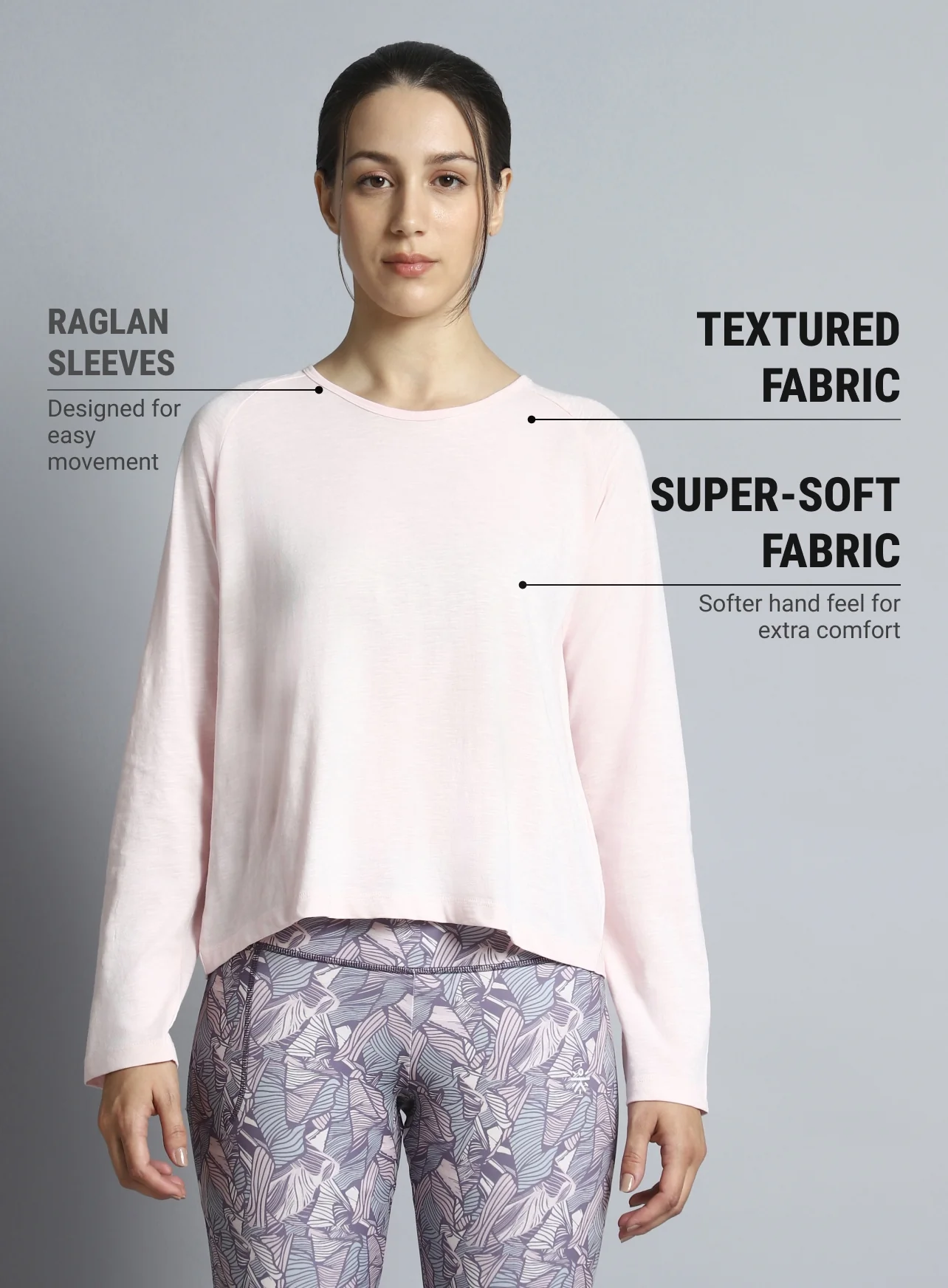 Women's Pink Yoga Flow Full Sleeve Top - Image 4