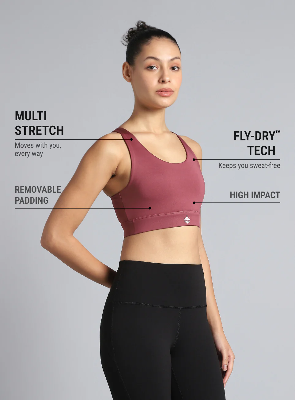 Women's Pink Yoga Flow High Support Bra - Image 5