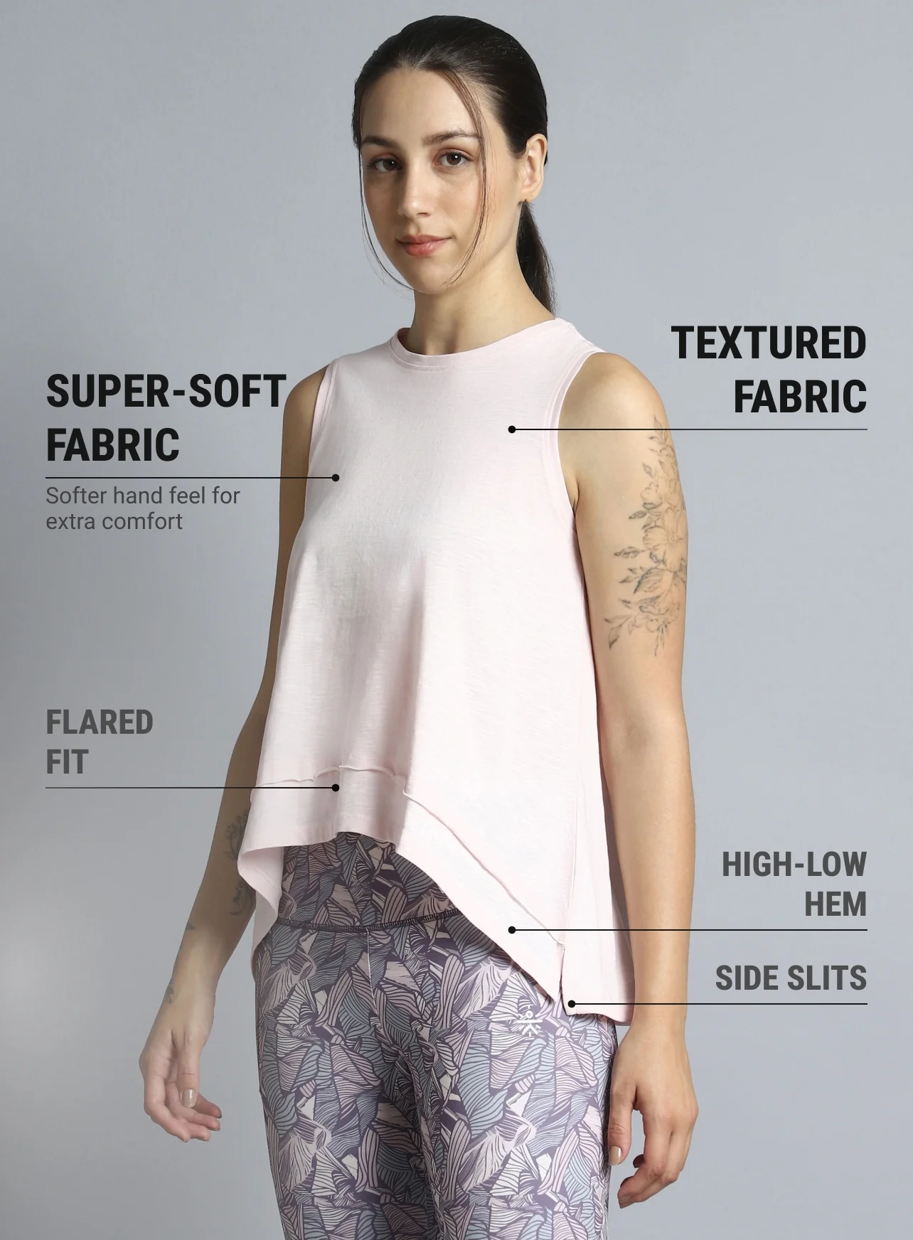 Women's Pink Yoga Flow Tank - Image 5