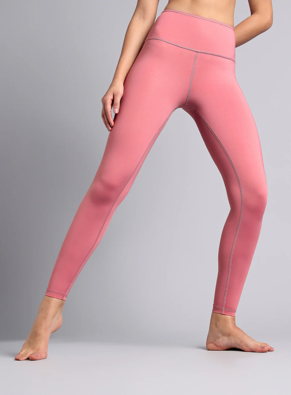 Women's Pink Yoga Reversible COMFlex Tights - Image 2