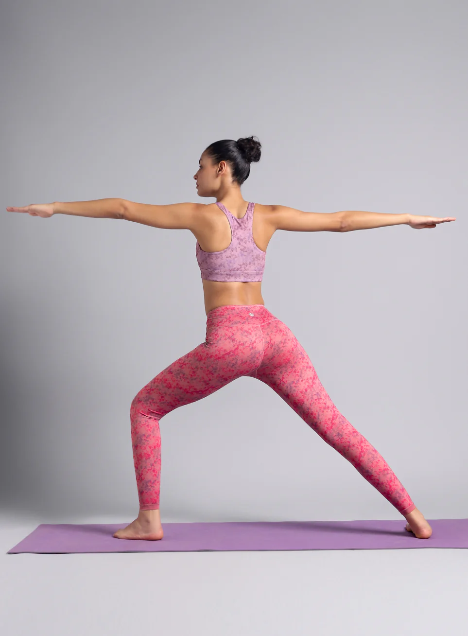 Women's Pink Yoga Reversible COMFlex Tights - Image 3