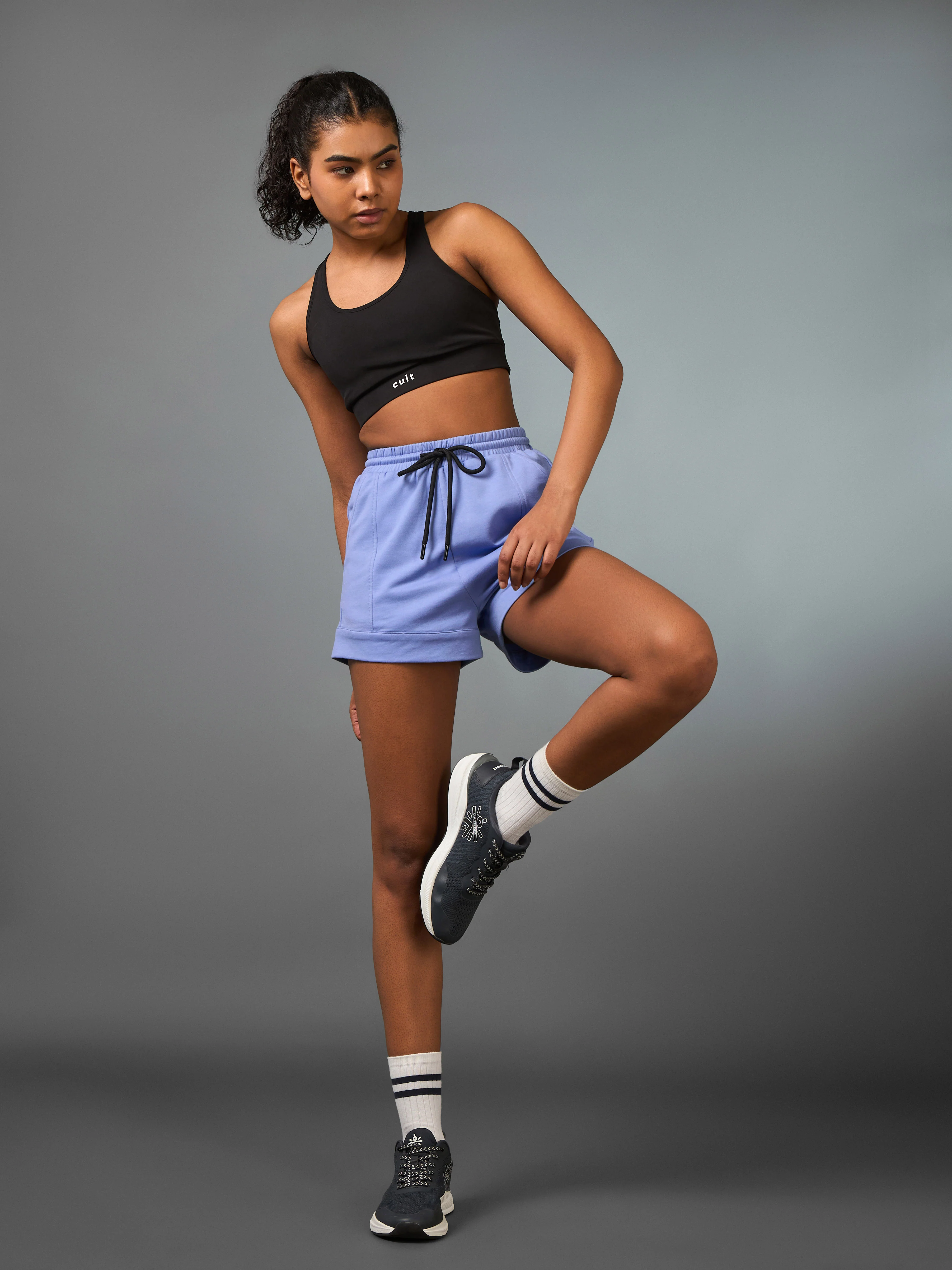 Women's Play All Day Purple Shorts - Image 3