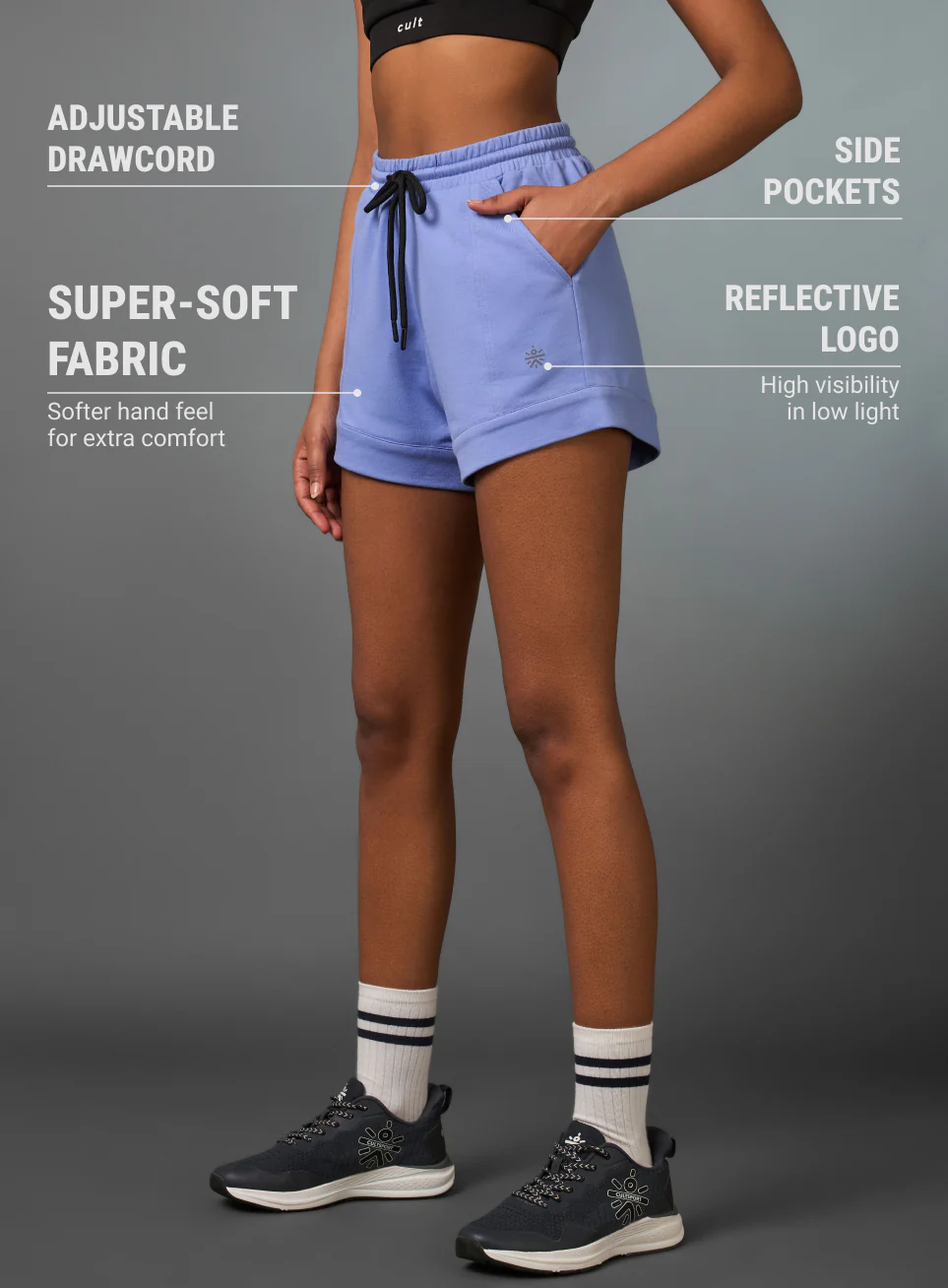 Women's Play All Day Purple Shorts - Image 5
