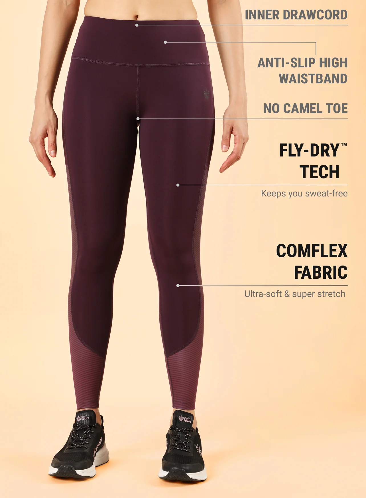 Women's Plum Energy Print Sculpted COMFlex Tights - Image 4