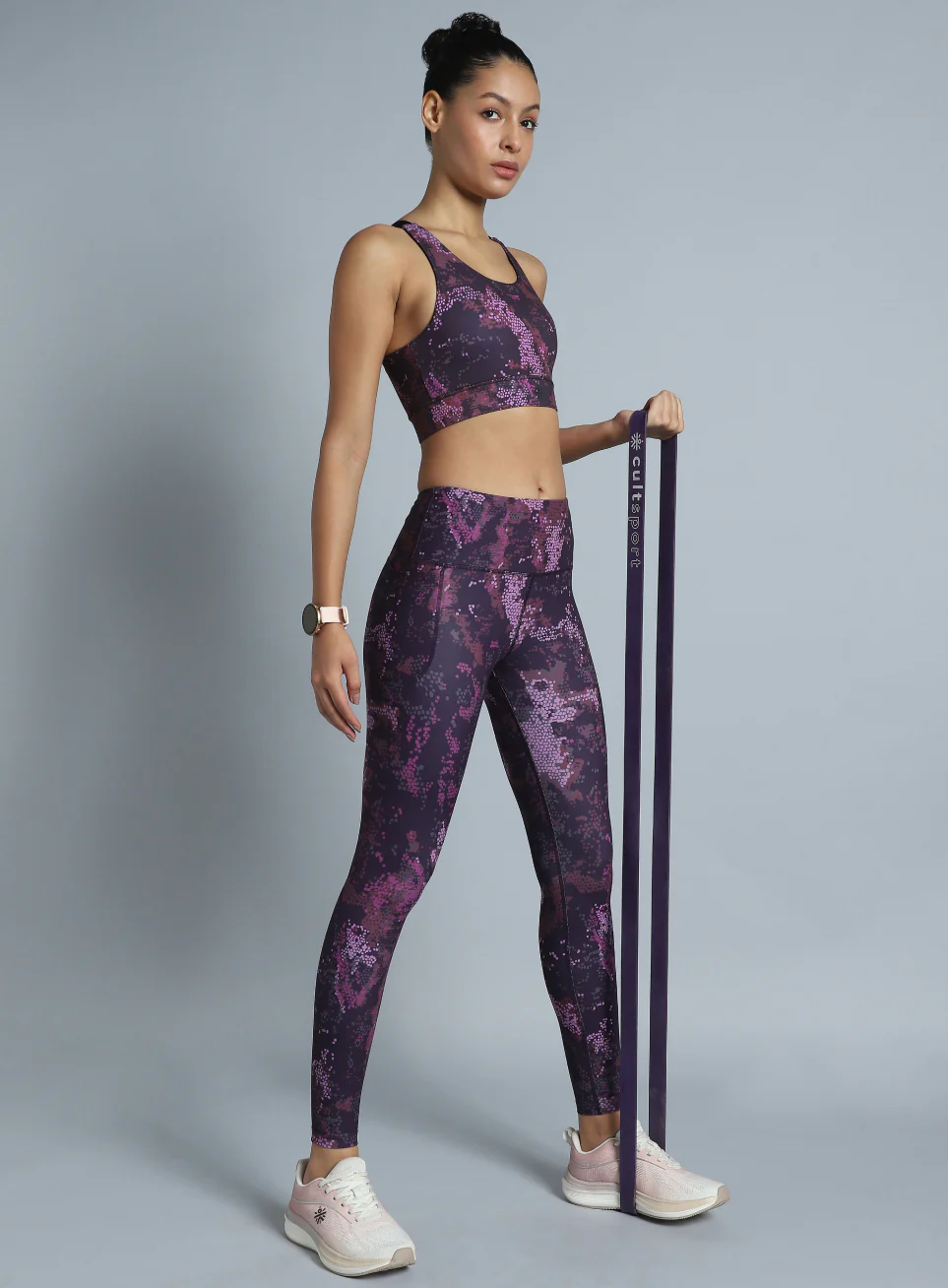 Women's Plum Printed Train All Day COMFlex Tights - Image 3