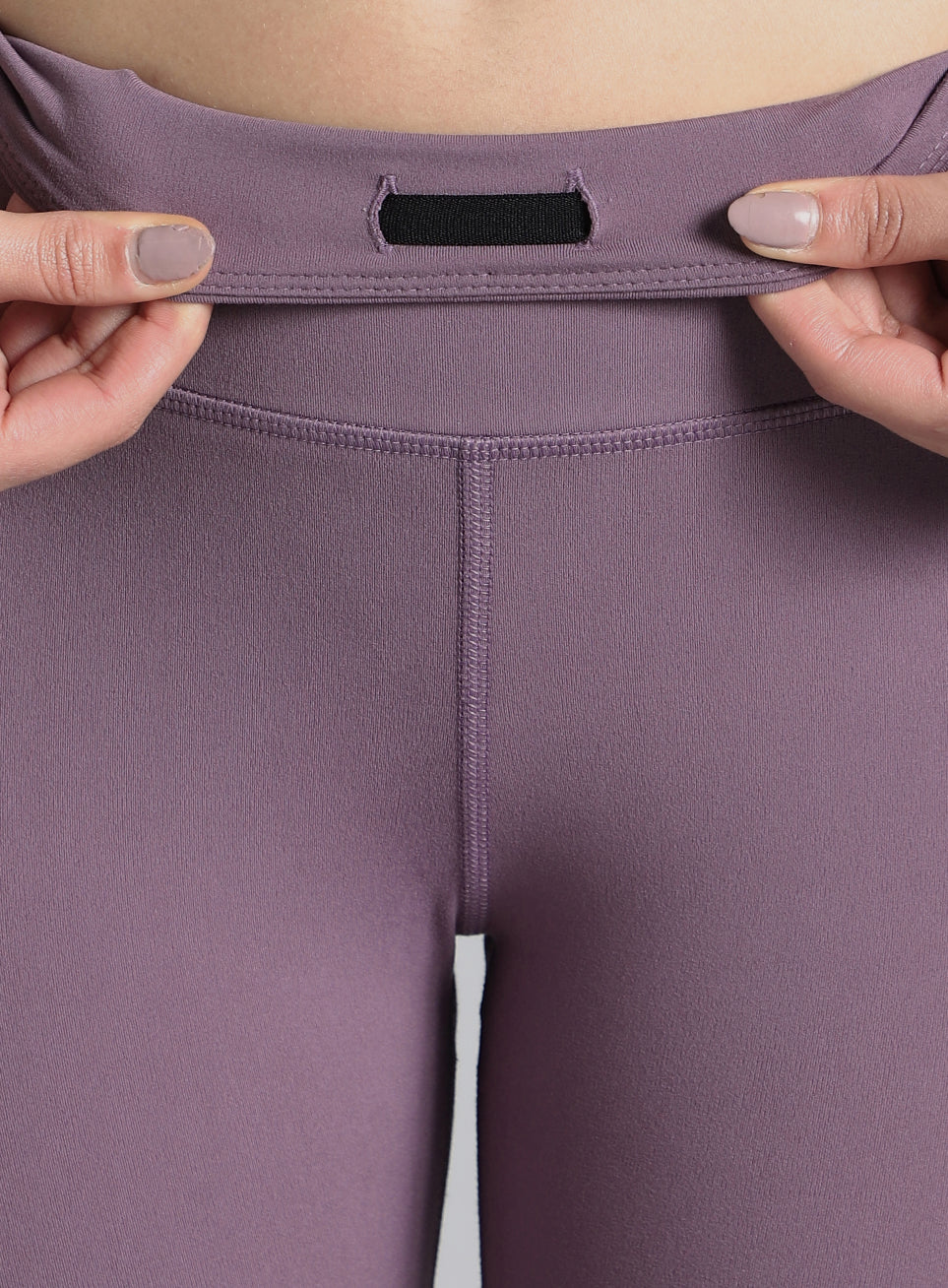 Women's Purple Absolute Fit Tights with Logo Print and Back Pocket - Image 9