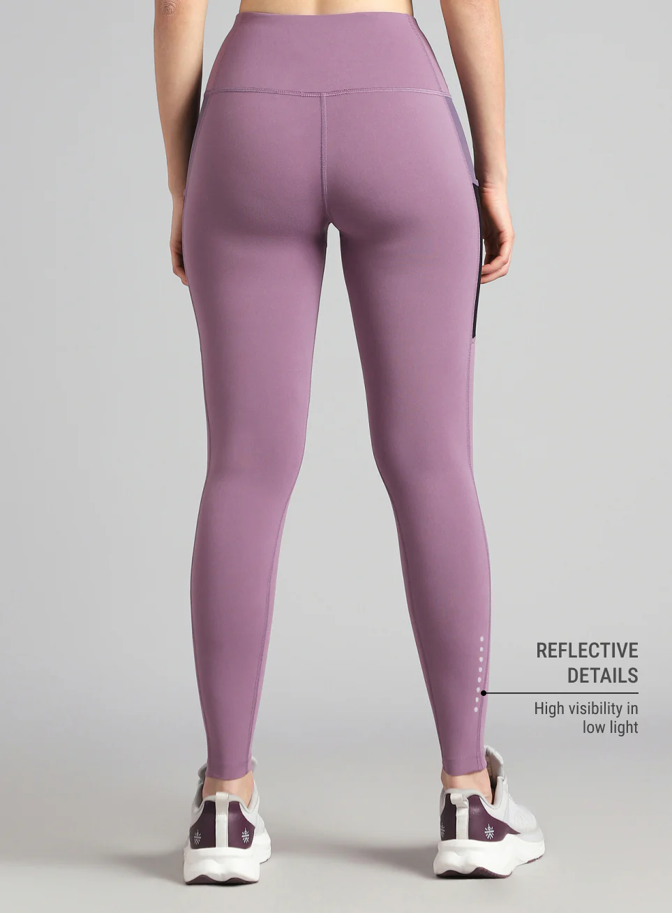 Women's Purple AbsoluteFit Neon Pop Leggings with Side Pockets - Image 6