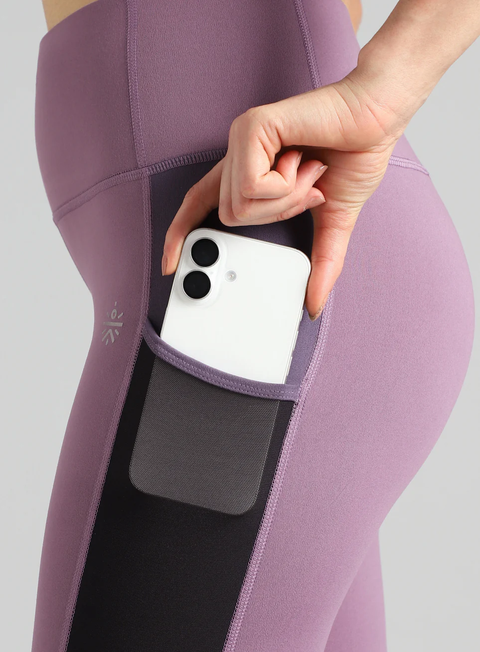 Women's Purple AbsoluteFit Neon Pop Leggings with Side Pockets - Image 7