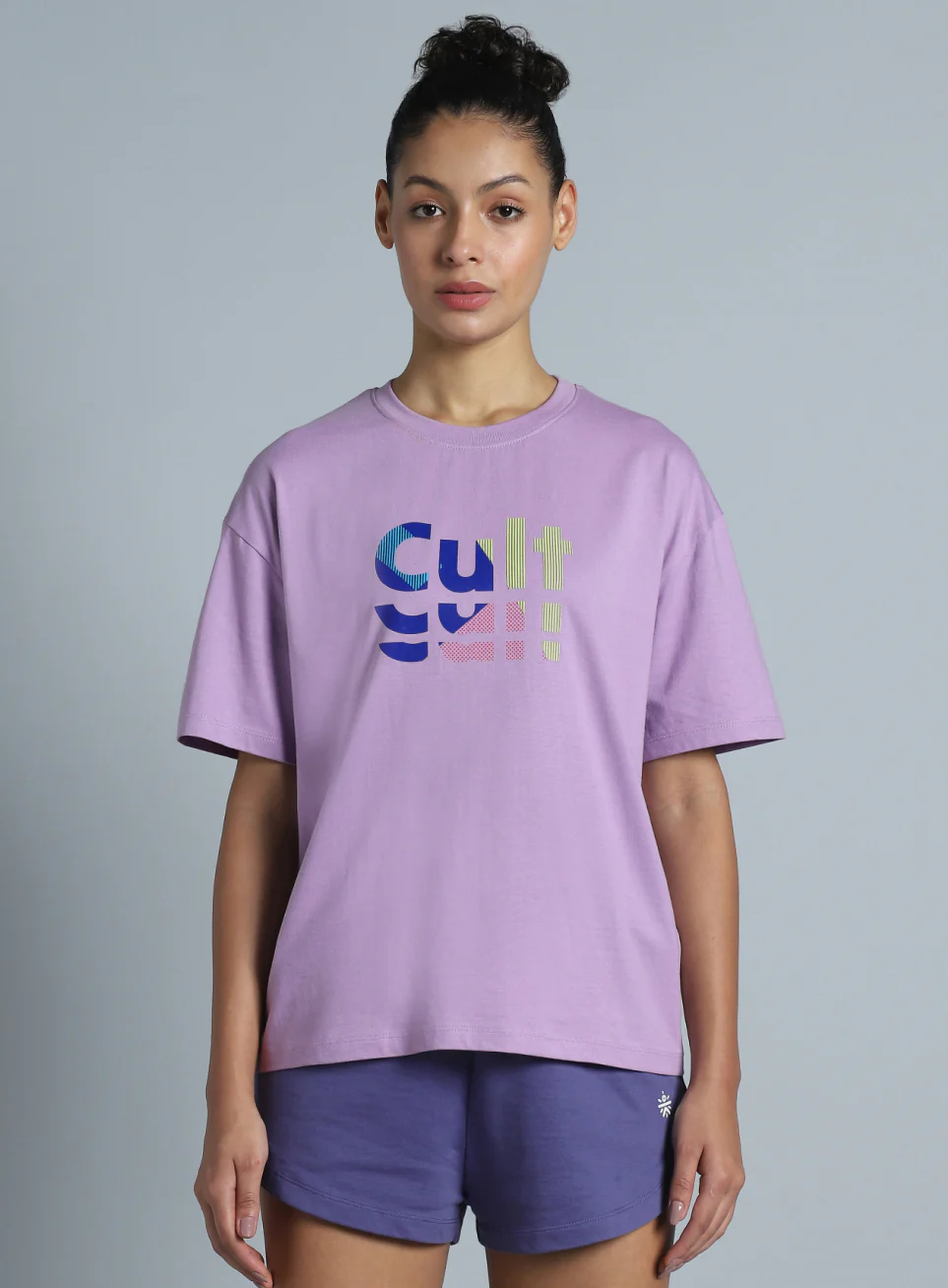 Women's Purple Back print Oversized fit T-shirt - Image 4