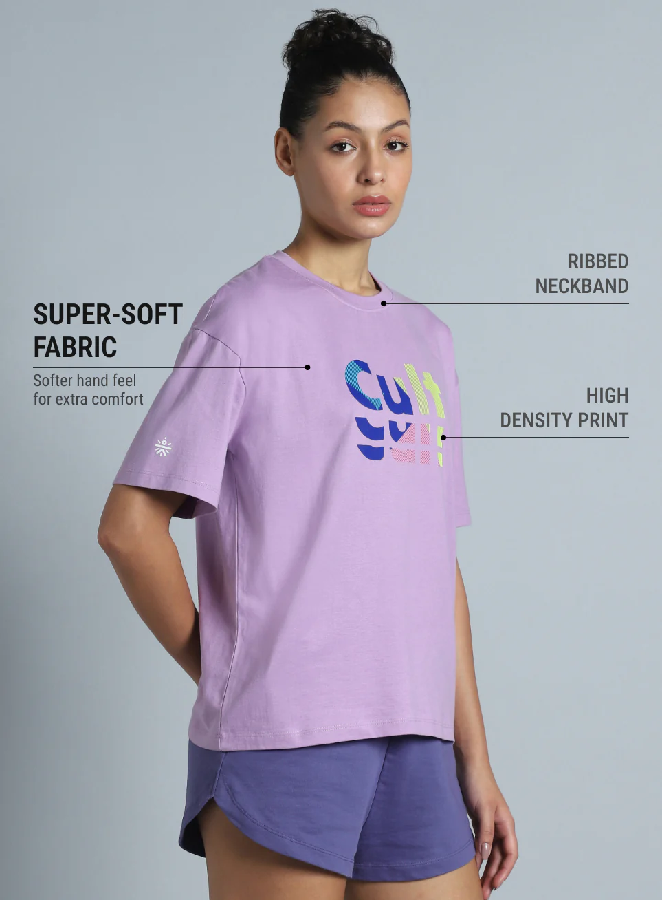 Women's Purple Back print Oversized fit T-shirt - Image 5